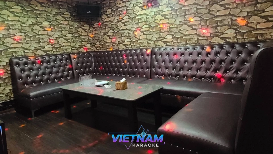 돌벽 무늬 배경의 가라오케