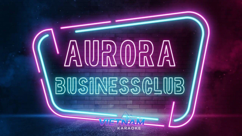 오로라 가라오케 네온 간판