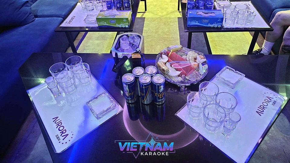 가라오케 룸 테이블 세팅